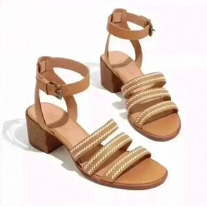 Madwell Womens Leather Lily Whipstitch Sandal In Desert Camel 9.5